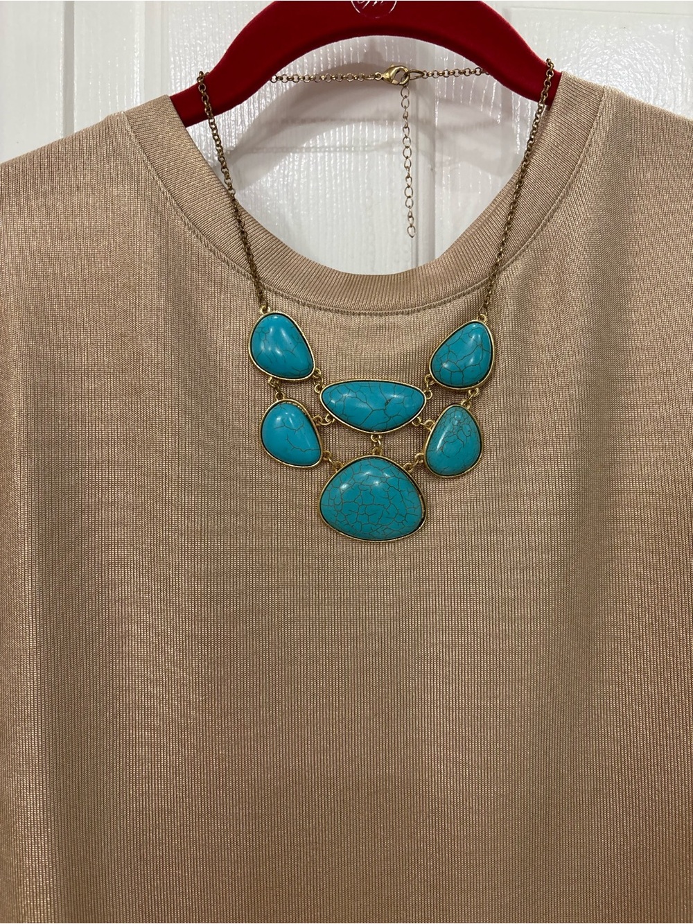 Gold-Tone Turquoise Statement Necklace